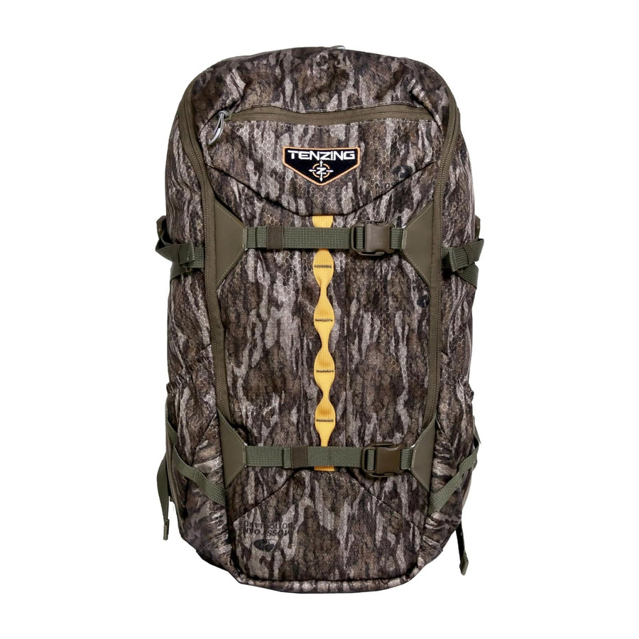 Whitetail TENZING 2100 Day Pack, Mossy Oak Bottomlands Hydration Bladder Compatible Durable Camo Backpack with 4 Compartments & 15 Organizational Pockets for Hunting Gear and Equipment
