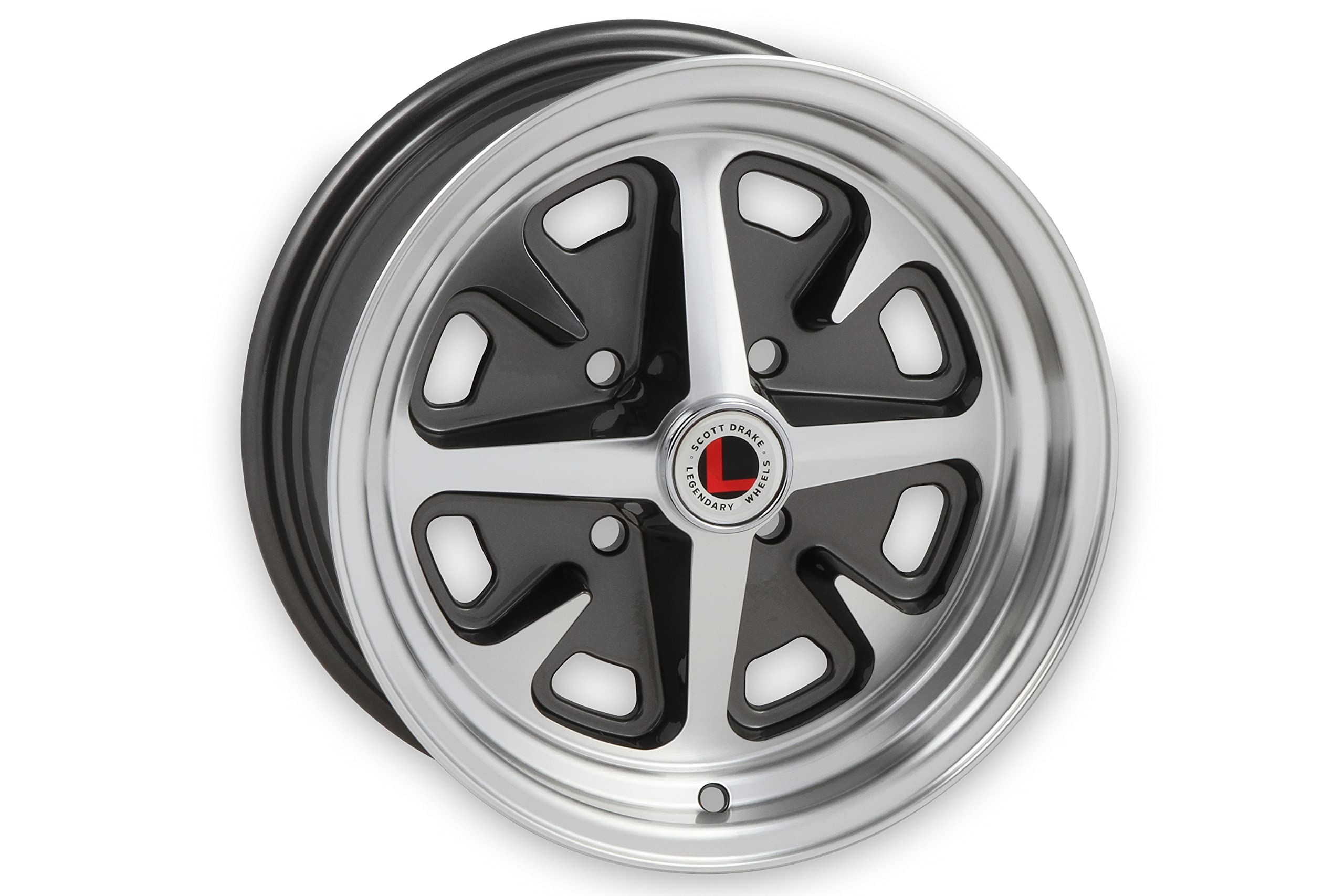 14 X 6 Drake Wheels Magnum 400, 4 On 4.5 Bp, 3.75" Bs, Charcoal/Machined