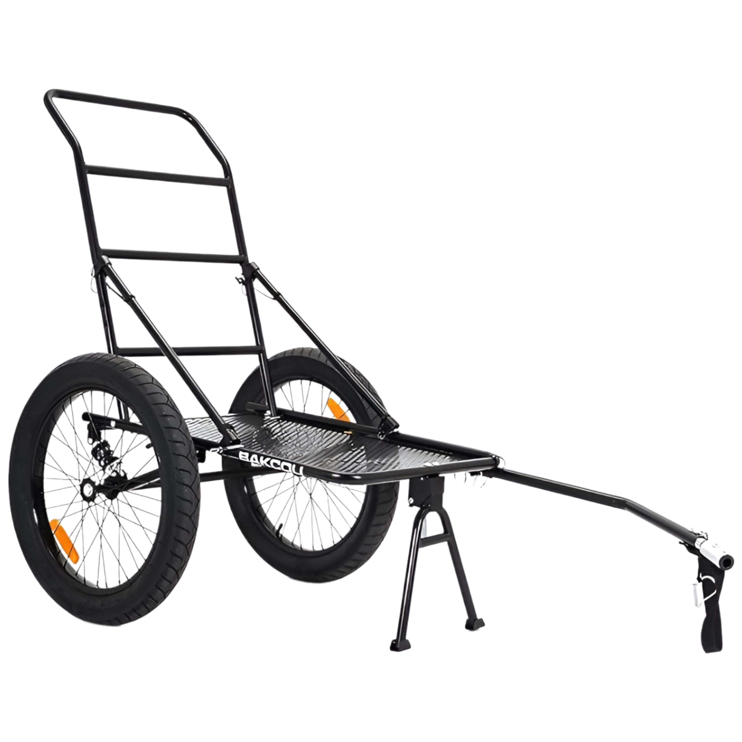 Folding Utility eBike Trailer - Bakcou Hitch Attachment, Axle Extenders, 16x3 Fat Tires, Heavy-Duty Cargo Storage Cart with Canvas Liner