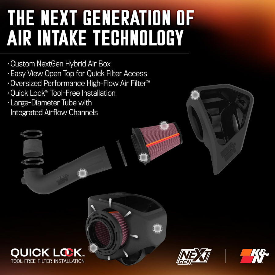 NextGen K&N Cold Air Intake System: High-Flow Cotton Filter: Compatible with 2019-2025 CADILLAC/CHEVROLET/GMC Escalade; Silverado 1500; Suburban; Tahoe; Sierra 1500; Yukon; Yukon XL; 50-3110