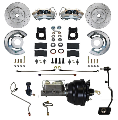 Power Disc Brake Conversion LEED BRAKES 1970 Mustang With Manual Transmission 4 Piston Caliper Maxgrip Xds Rotor