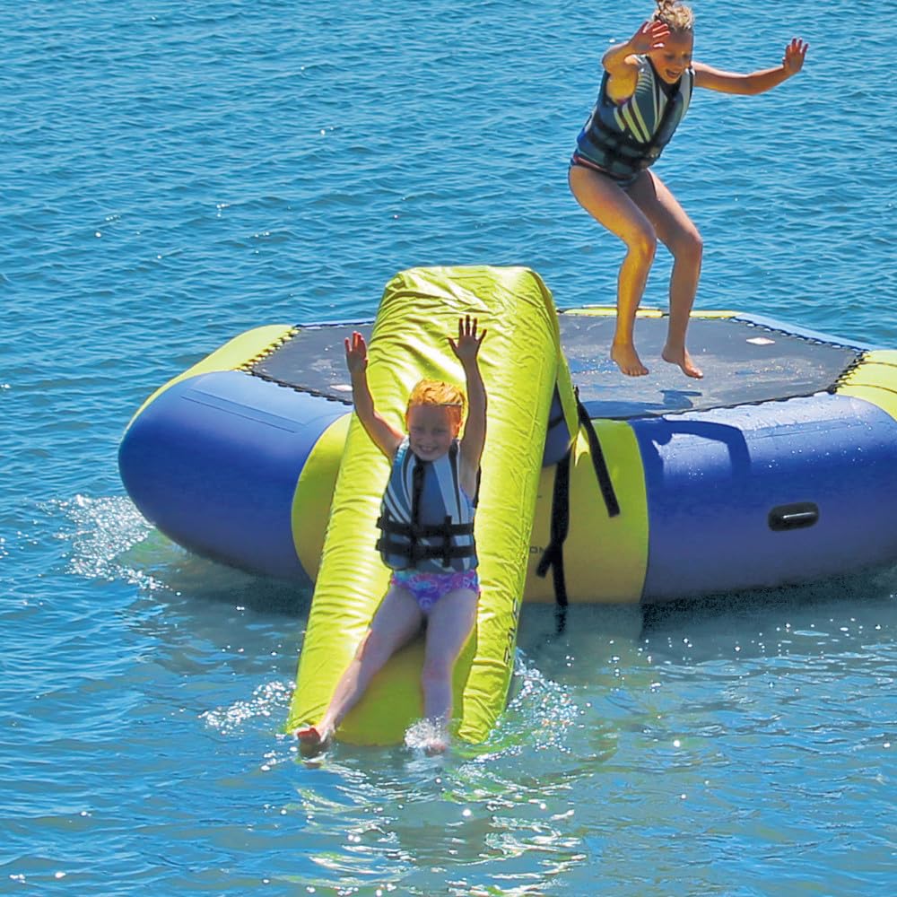 Aqua Slide RAVE Sports Water Trampoline Attachment Color: Blue and Yellow