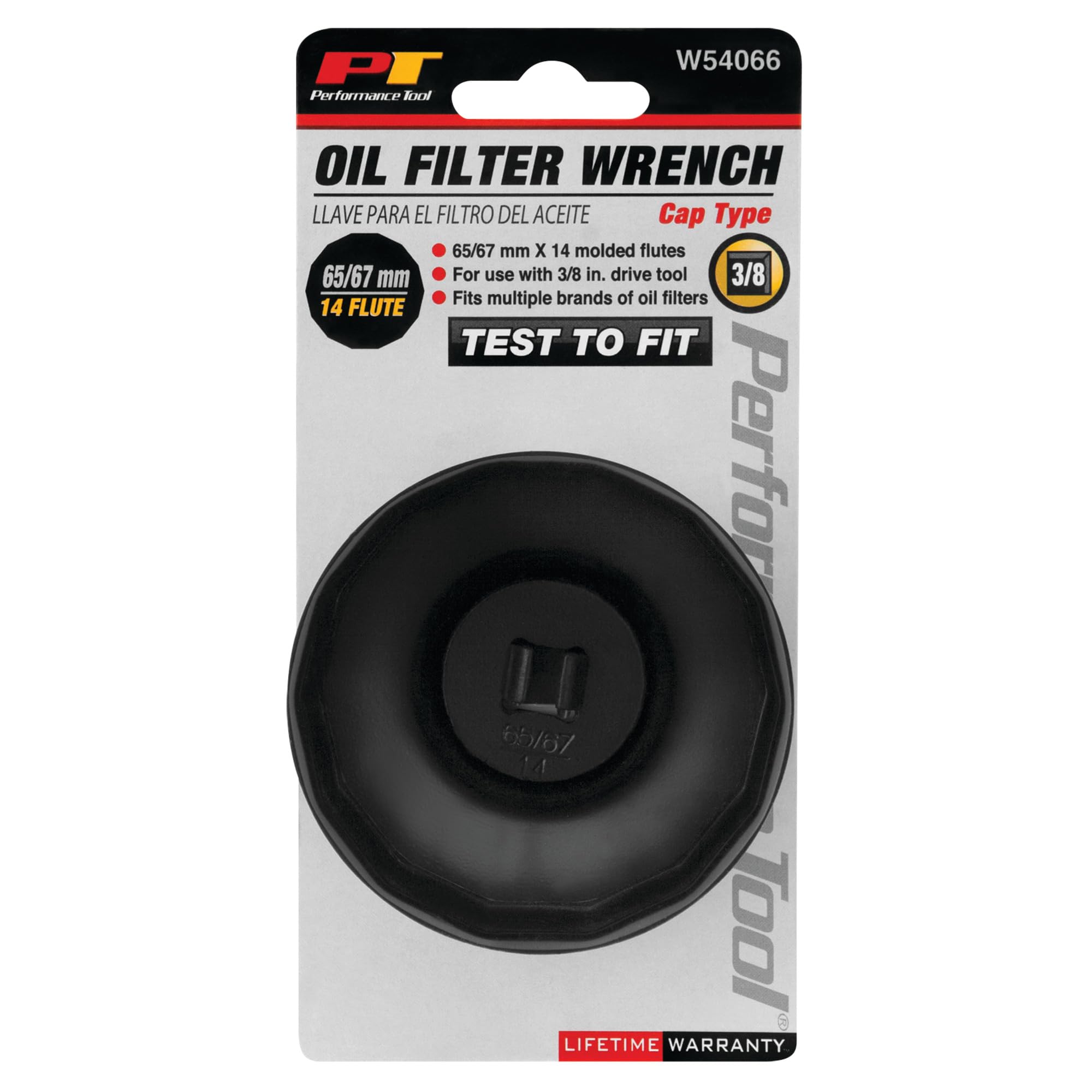 W54066 Performance Tool Cap Filter Wrench, 65mm/67mm 14 Flutes