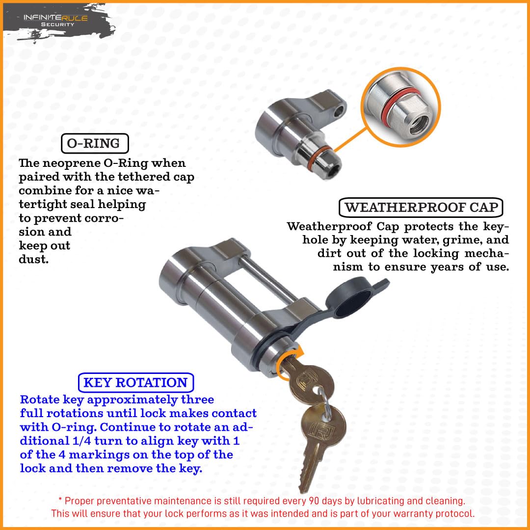 Trailer Latch Lock 61181 for Dexter Drop N Go Auto Latch Coupler - 2" Ball