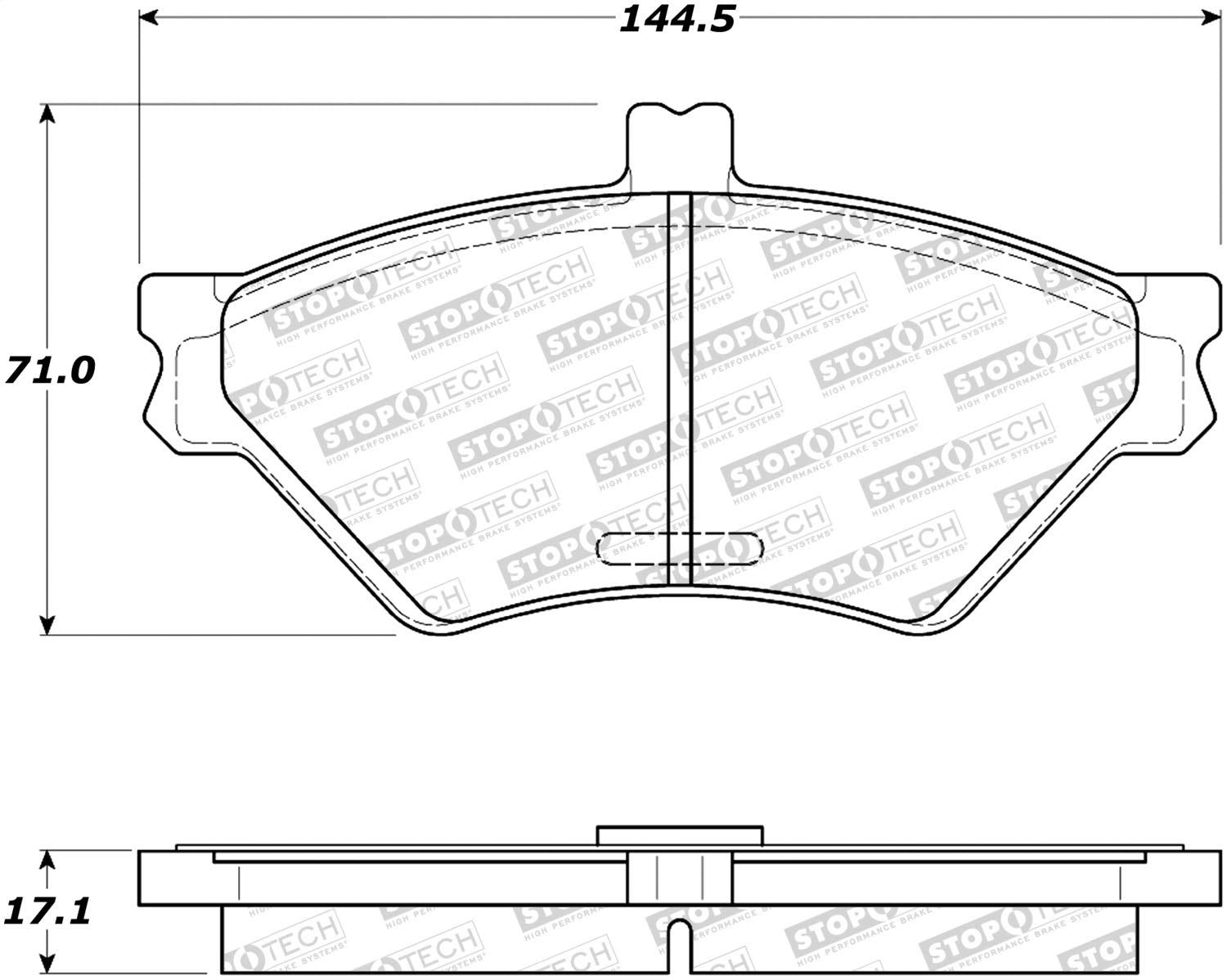 Front StopTech 308.06780 Brake Pads with Shims and Hardware Street
