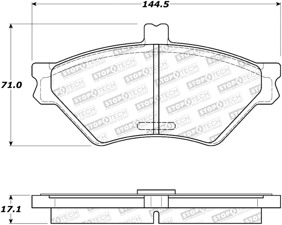 Front StopTech 308.06780 Brake Pads with Shims and Hardware Street