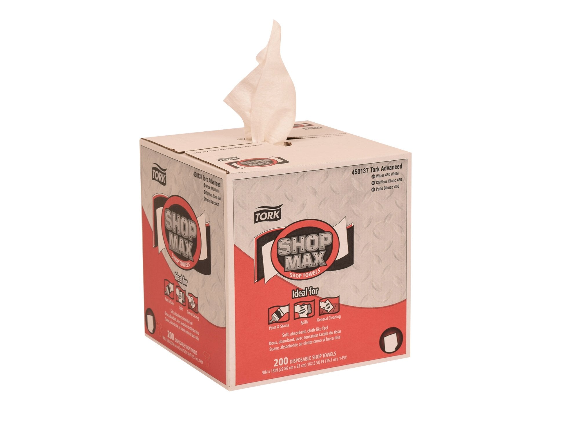 Tork Heavy Duty ShopMax Centerfeed Paper Towel White Self Dispensing, High Absorbency, 4 x 200 Sheets, 450137
