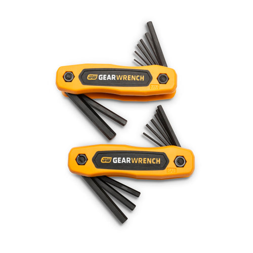 17 Piece GEARWRENCH SAE/Metric Folding Hex Key Set - 83510
