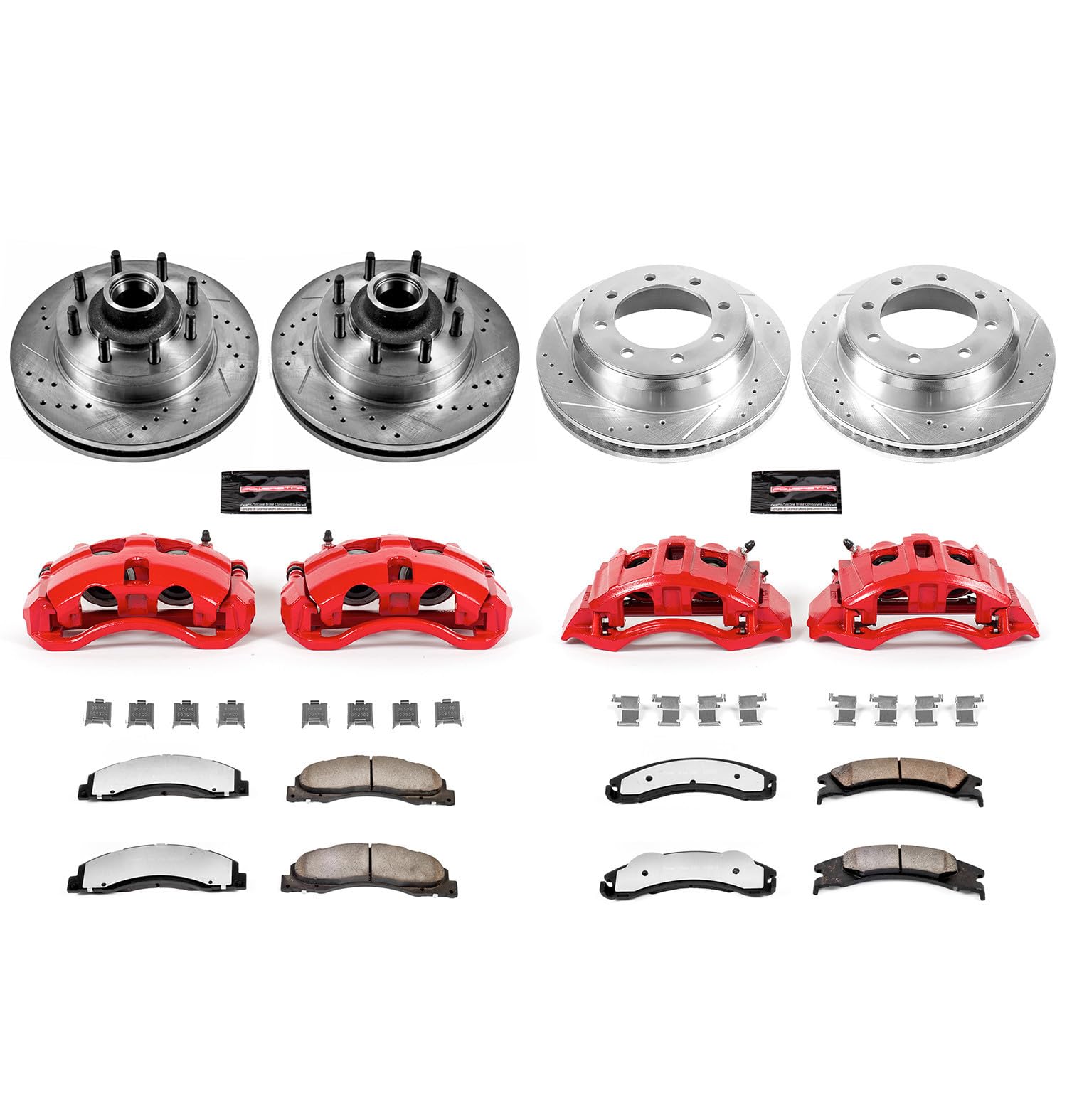 Power Stop Z36 KC4131-36 Front and Rear Truck and Tow Brake Kit (with Calipers) For Ford E-150, Ford E-250, Ford E-350 Super Duty, Ford E-350 Super Duty, Ford E-450 Super Duty [Model Specific]