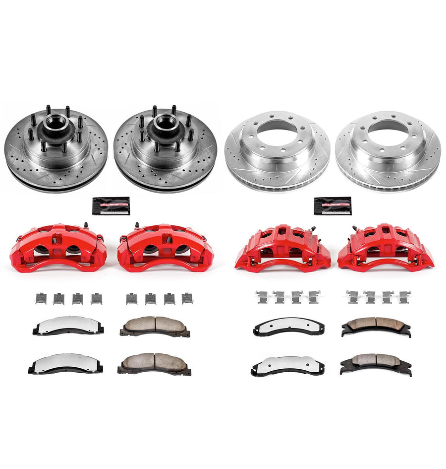 Power Stop Z36 KC4131-36 Front and Rear Truck and Tow Brake Kit (with Calipers) For Ford E-150, Ford E-250, Ford E-350 Super Duty, Ford E-350 Super Duty, Ford E-450 Super Duty [Model Specific]