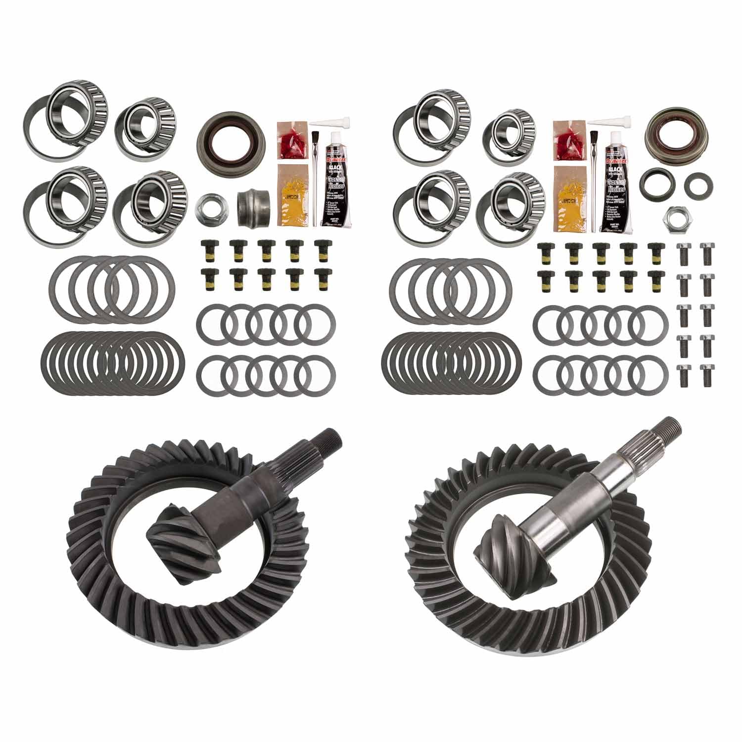 Differential Ring & Pinion Rebuild Bearing Kit EXCEL XLK-5006 For Jeep JK Rubicon Dana 44 Front & Rear 4.88 Ratio 24 Spline 8.5" Ring OD Fits Wrangler -Replaces Revolution Gear & Axle REV-JK-RUB-488-K
