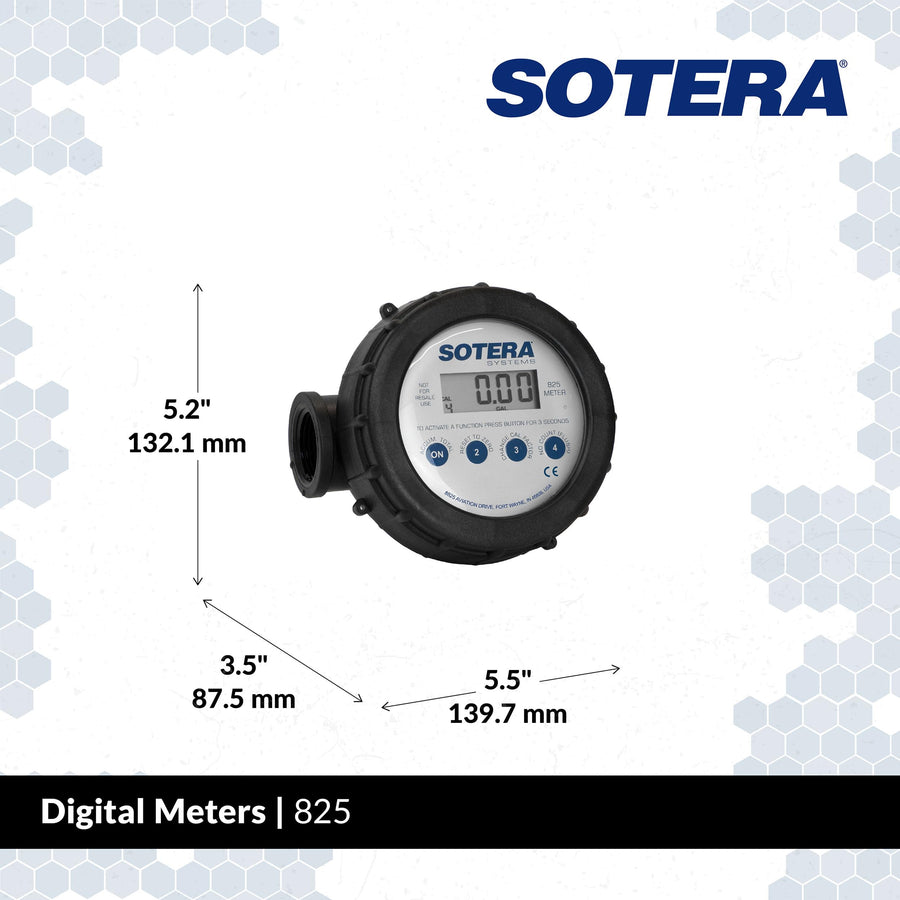 825 Sotera 1" 2-20 GPM Digital Chemical Transfer Meter