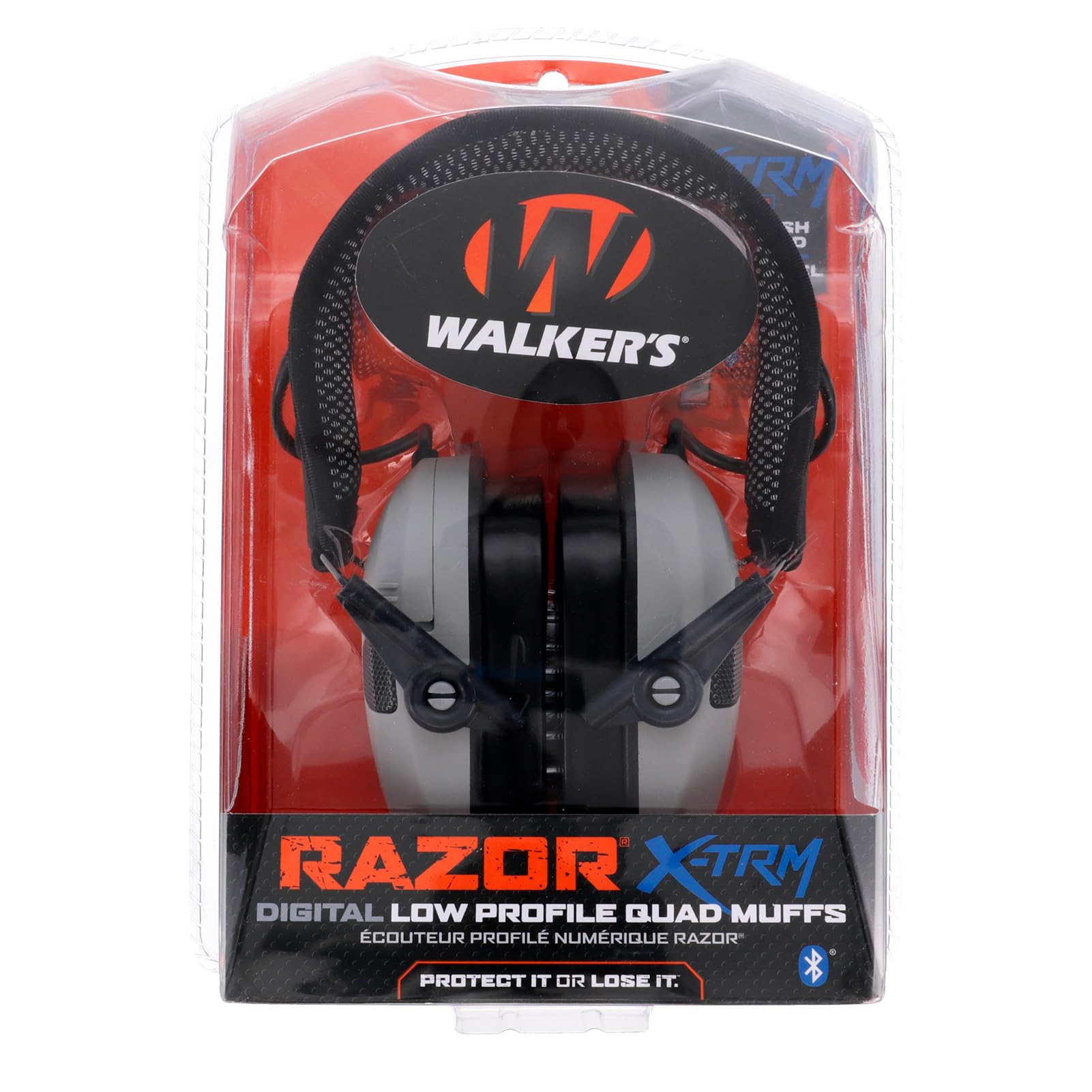 WALKER'S Digital Razor X-TRM Bluetooth Sound-Enhancing Hunting Shooting Ear Protection Electronic Earmuffs with Gel Earpads & Mesh Headband, 2 AAA Batteries Included