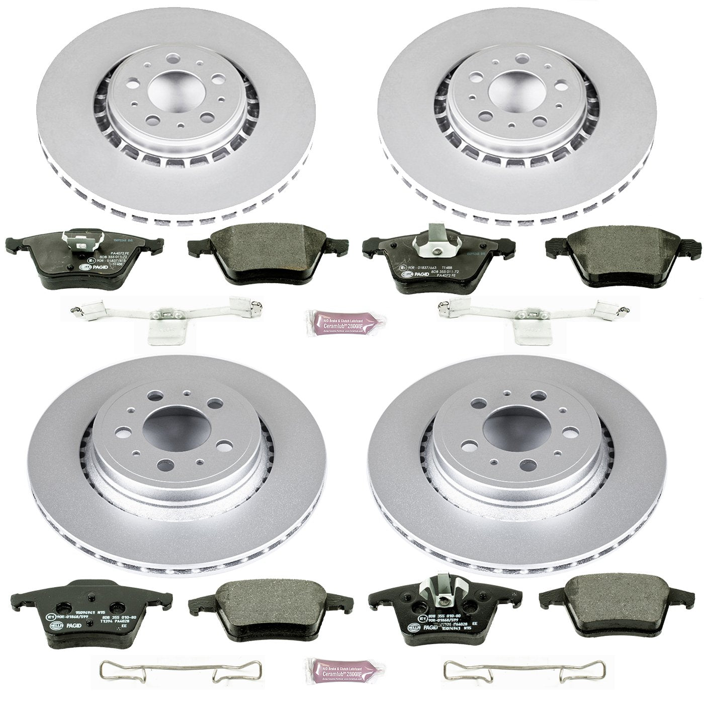 Power Stop ESK4502 Euro-Stop Front & Rear Brake Kit For Volvo XC90 2003-2014 [Model Specific]