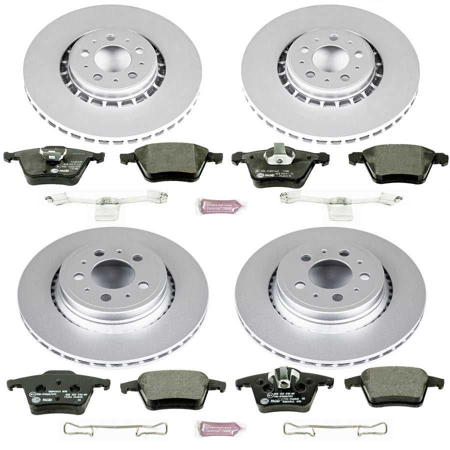 Power Stop ESK4502 Euro-Stop Front & Rear Brake Kit For Volvo XC90 2003-2014 [Model Specific]