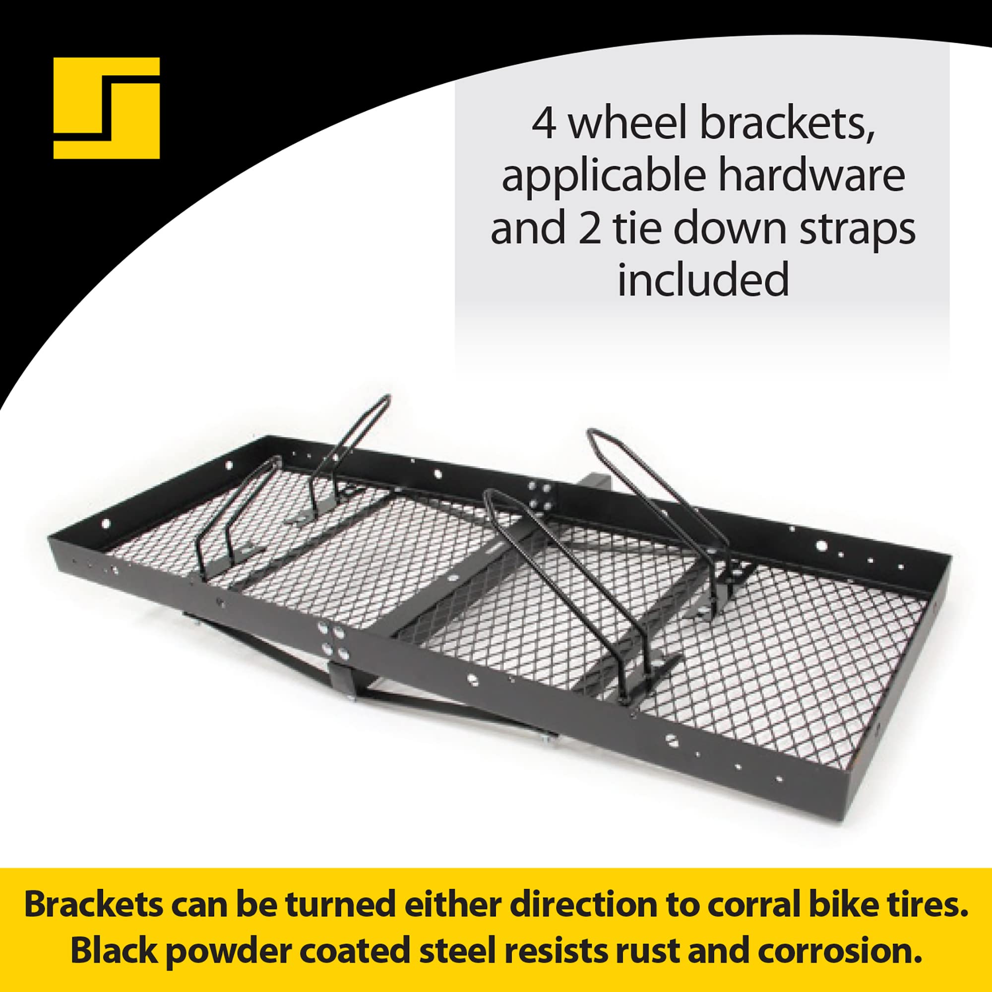 Stromberg Carlson Cargo Caddy CC-125 Bike Rack Adapter, Convenient Solution Travel, Accommodate up to 2 Bikes with 4 Piece Set - Set Bike Rack Adapter, Black