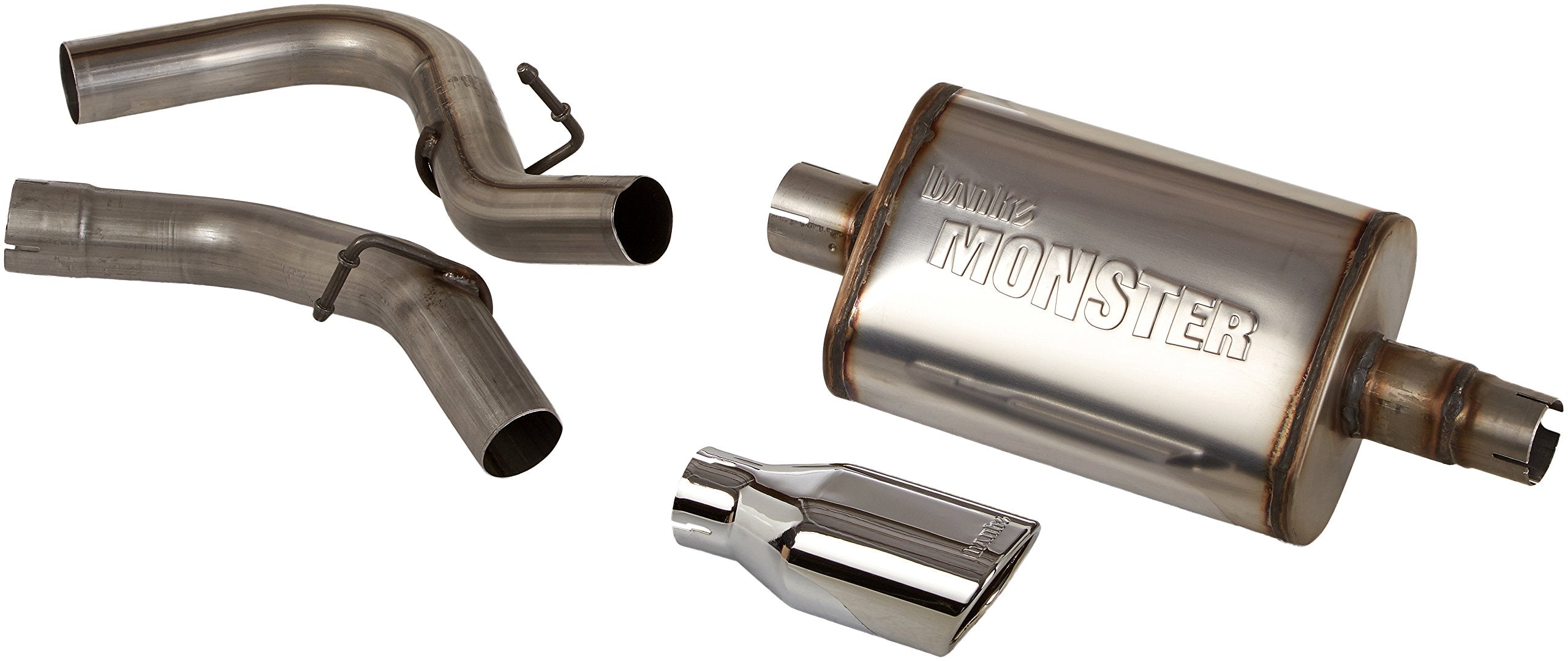 Stainless Steel Banks Engineering 51312 Cat Back Exhaust System fits Jeep Wrangler Includes Muffer