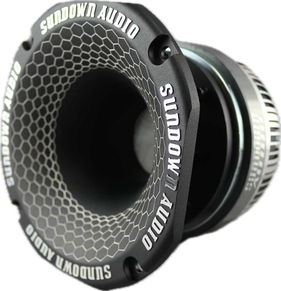 2" Throat Sundown Audio SHFST Super Horn Driver - 80W RMS (160W Program) 4 Ohm Ferrite Compression Driver - Titanium Diaphragm, Die-Cast Aluminum Horn - 115dB Sensitivity - 1-20kHz