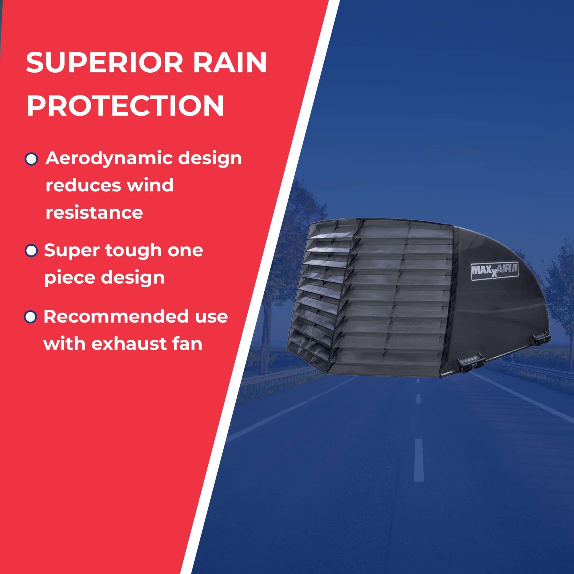 Maxx II MAXXAIR 00-933083 Standard Vent Cover, One Piece Design, Super Tough Wind Resistant Cover for Roof Vents, Smoke