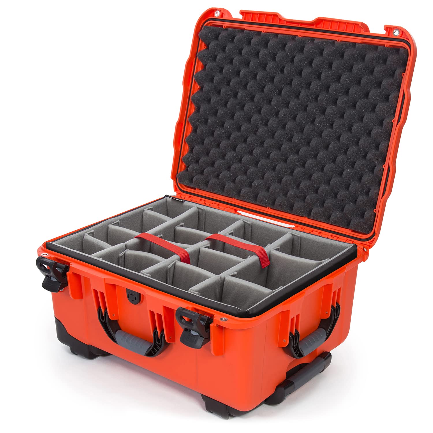 NANUK Waterproof Hard Case 950 with Wheels and Padded Divider - Orange