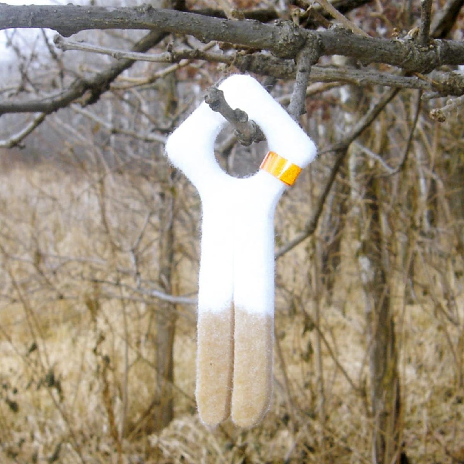 Reflective HME Split Wick for Hunting (Pack of 4) | Easy-to-Dip Scent-Absorbing Wicks with Large Hang Hole & Highly Reflective Orange Band