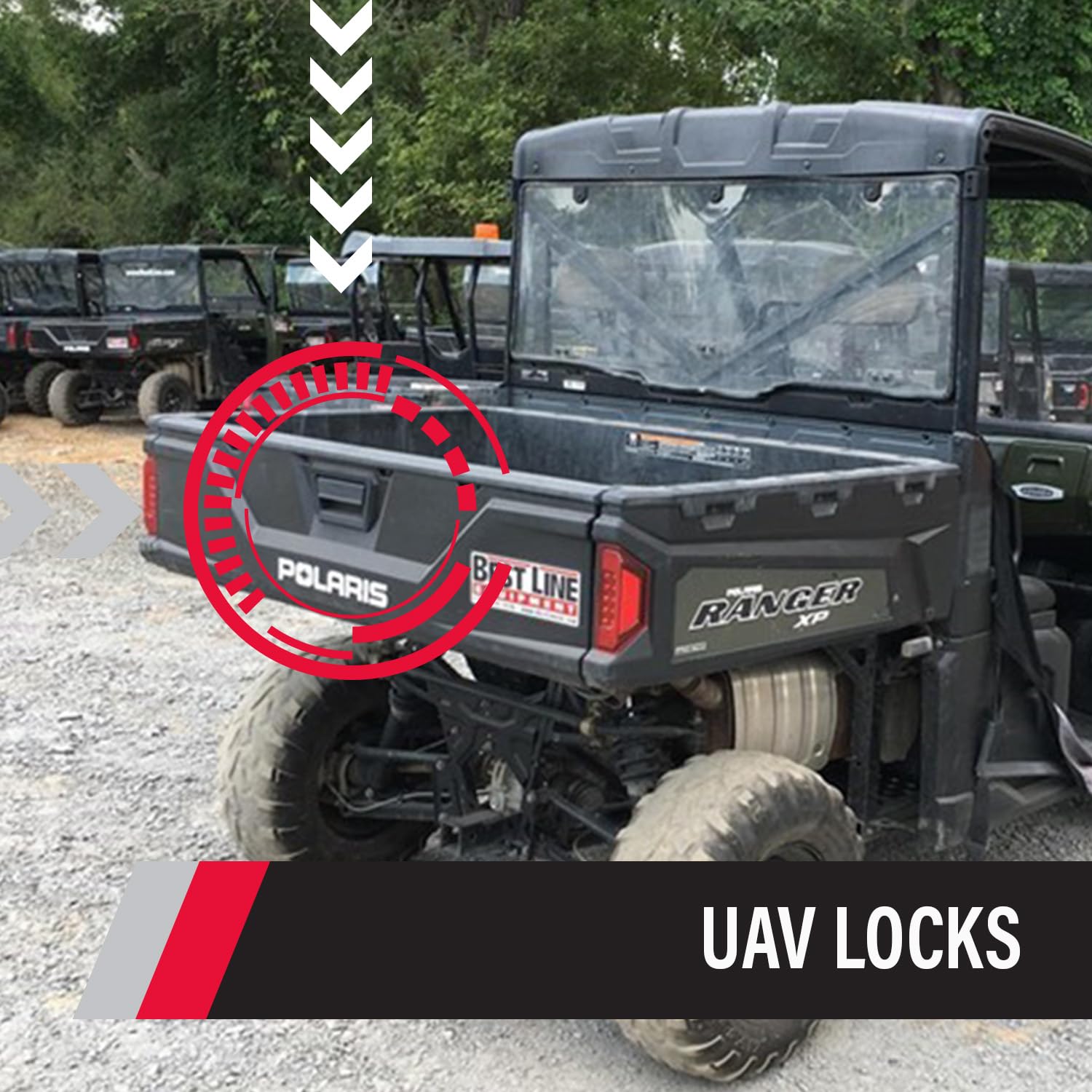 UTV Manual Tailgate Lock – POP & LOCK for Polaris Ranger 570, Fits 2016 to 2019 (Black, PL7409)