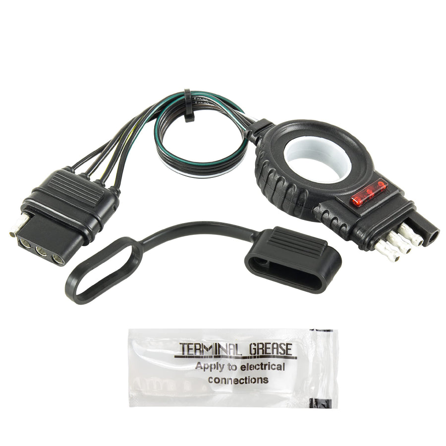 Hopkins 48148 Towing Solutions Endurance Easy-Pull 12 4 Flat Extension Trailer Connector, Black