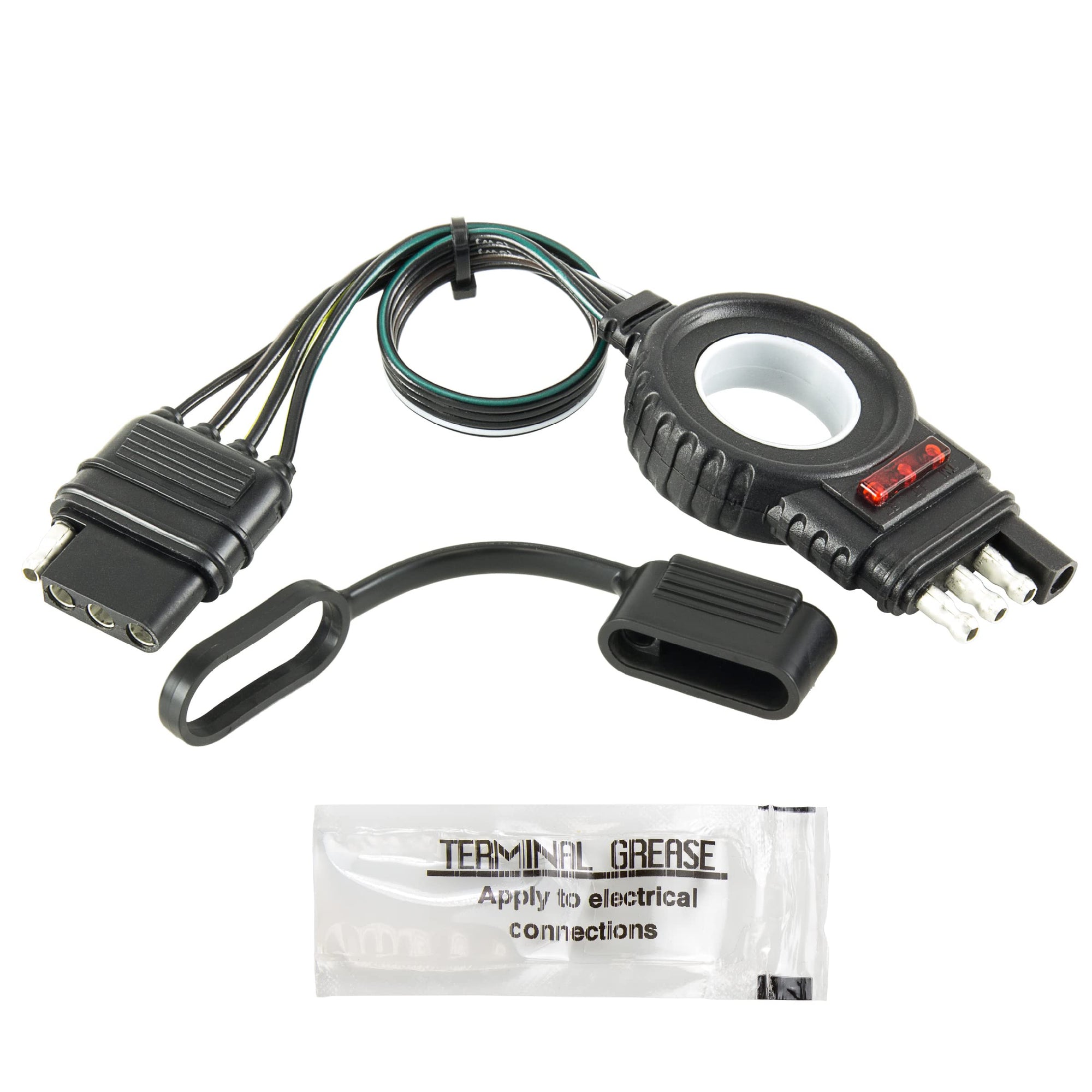 Hopkins 48148 Towing Solutions Endurance Easy-Pull 12 4 Flat Extension Trailer Connector, Black