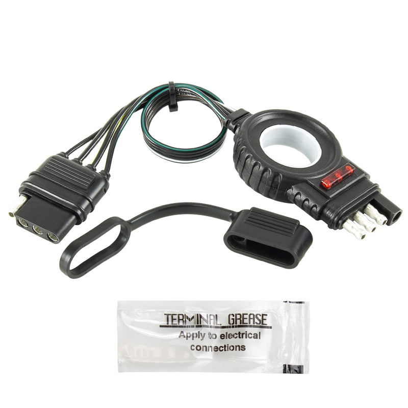 Hopkins 48148 Towing Solutions Endurance Easy-Pull 12 4 Flat Extension Trailer Connector, Black