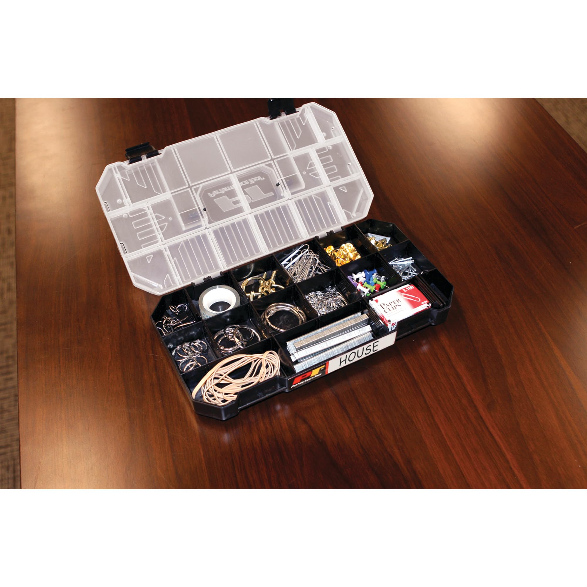 Stackable Performance Tool W5266 Storage Bins with Removable Dividers and Secure Latches for Hardware Organization and Portability