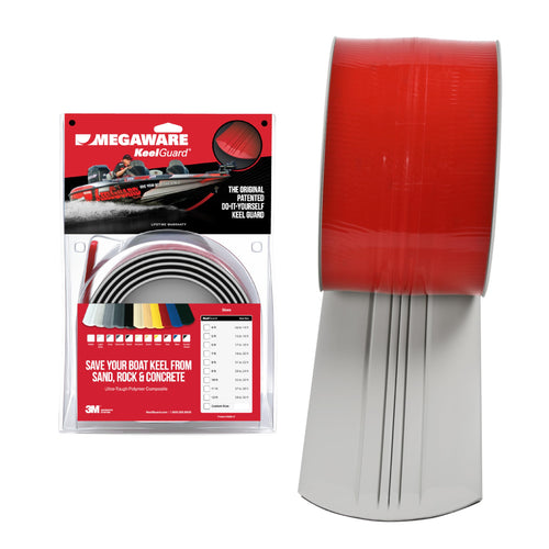 MEGAWARE USA-Made, Original DIY Keel Guard, 5-Inch Wide, 4-12ft Sizes, 11 Colors, Complete Install Kit with Primer, Hull Protector, for Fiberglass and Some Aluminum Boats (Light Gray)