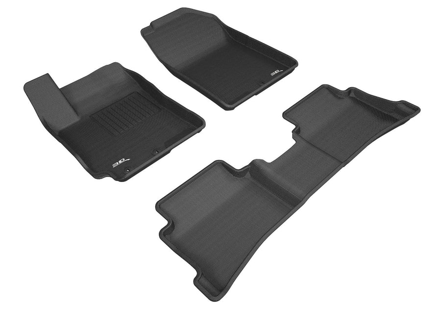 Kagu Floor Mat 3D MAXpider Custom Fit (Black) Compatible with Hyundai Accent Sedan 2018-2022 - Full Set