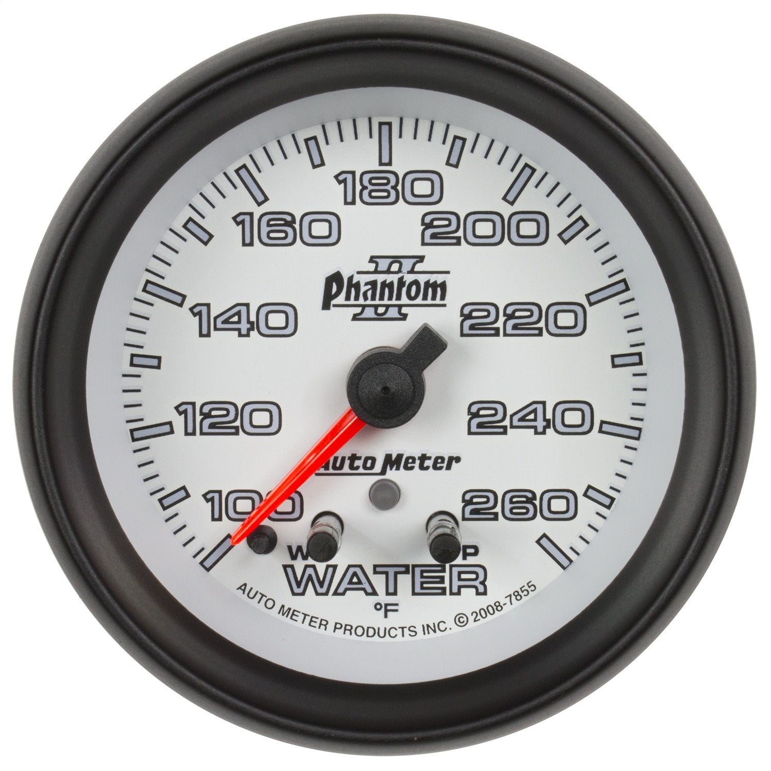 Auto Meter Phantom I 7855 2-5/8" 100-260 Degree F Full Sweep Electric Water Temperature Gauge with Peak Memory and Warning
