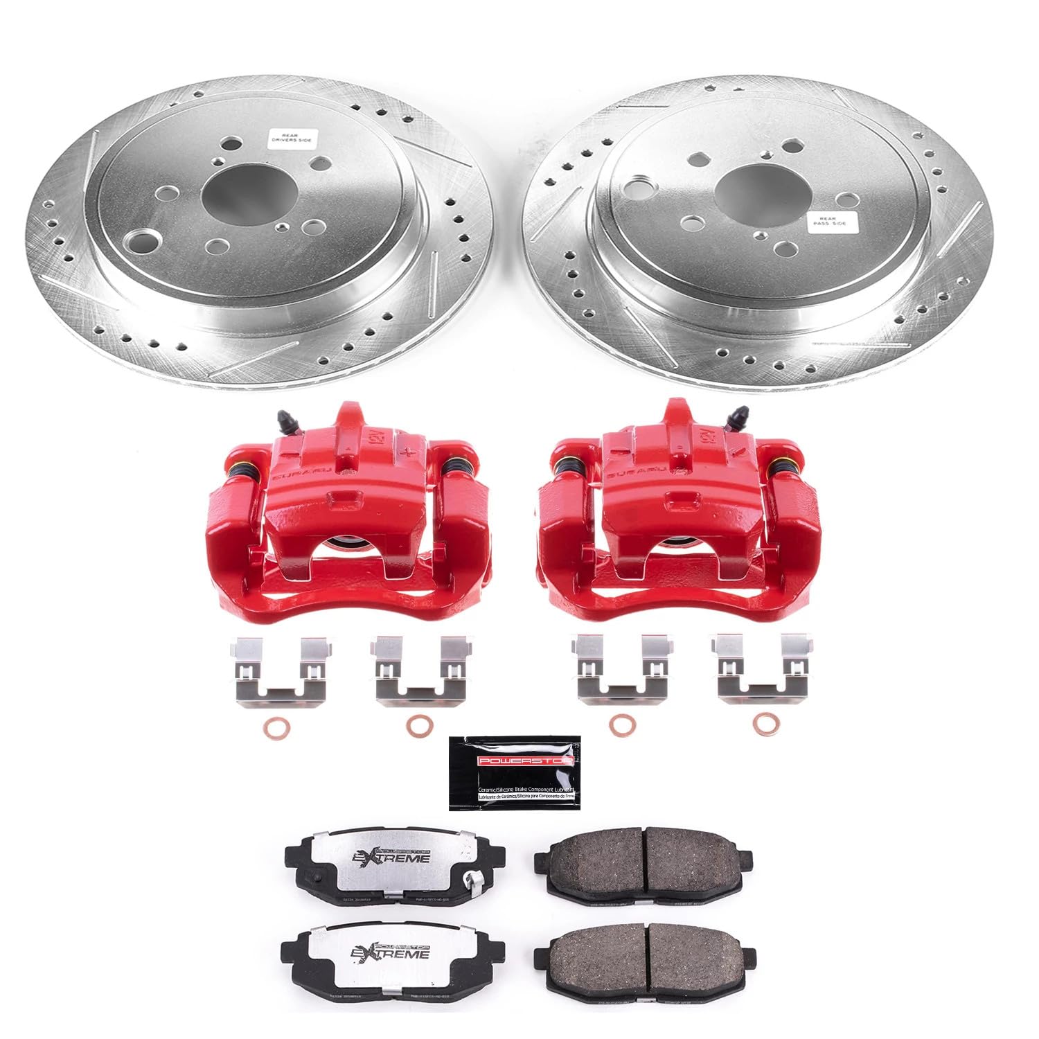 Power Stop Rear KC5883-26 Z26 Street Warrior Brake Kit Scion Subaru Toyota For Scion FR-S 2013-2016, Subaru BRZ 2013-2020, Toyota 86 2017-2020 [Model Specific]