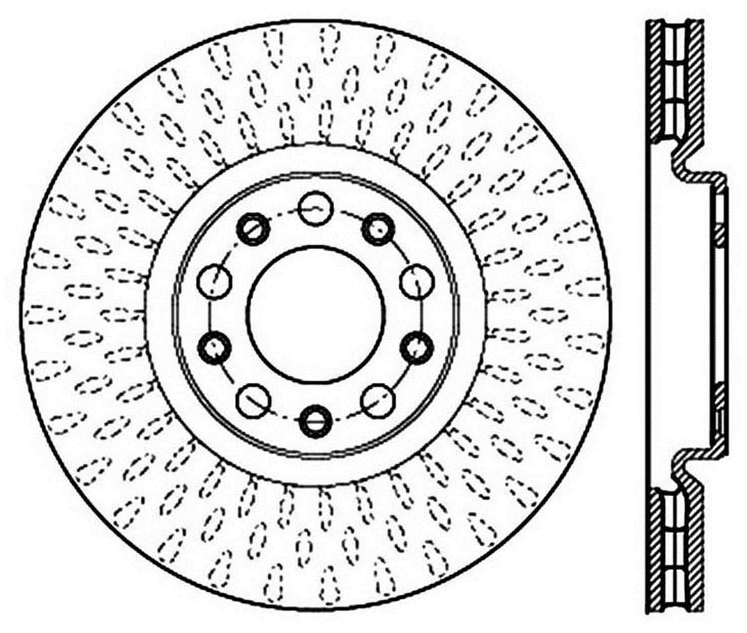 Sport StopTech Cross Drilled Brake Rotor; Front Left 128.63080L