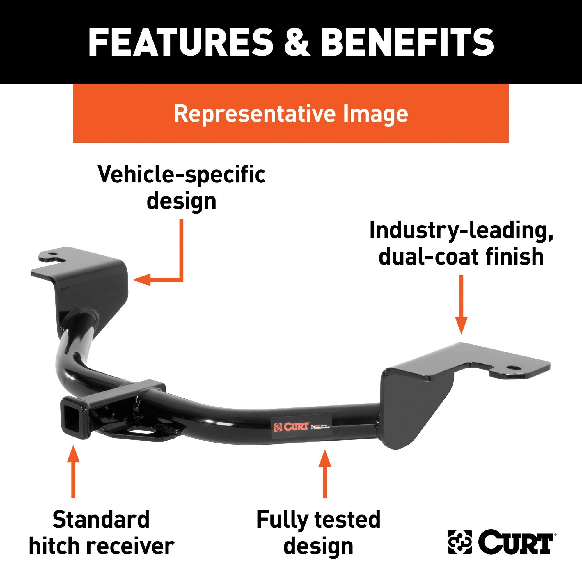 CURT Class 1 Trailer Hitch, 1-1/4-Inch Receiver, Fits Select 9-3 Saab