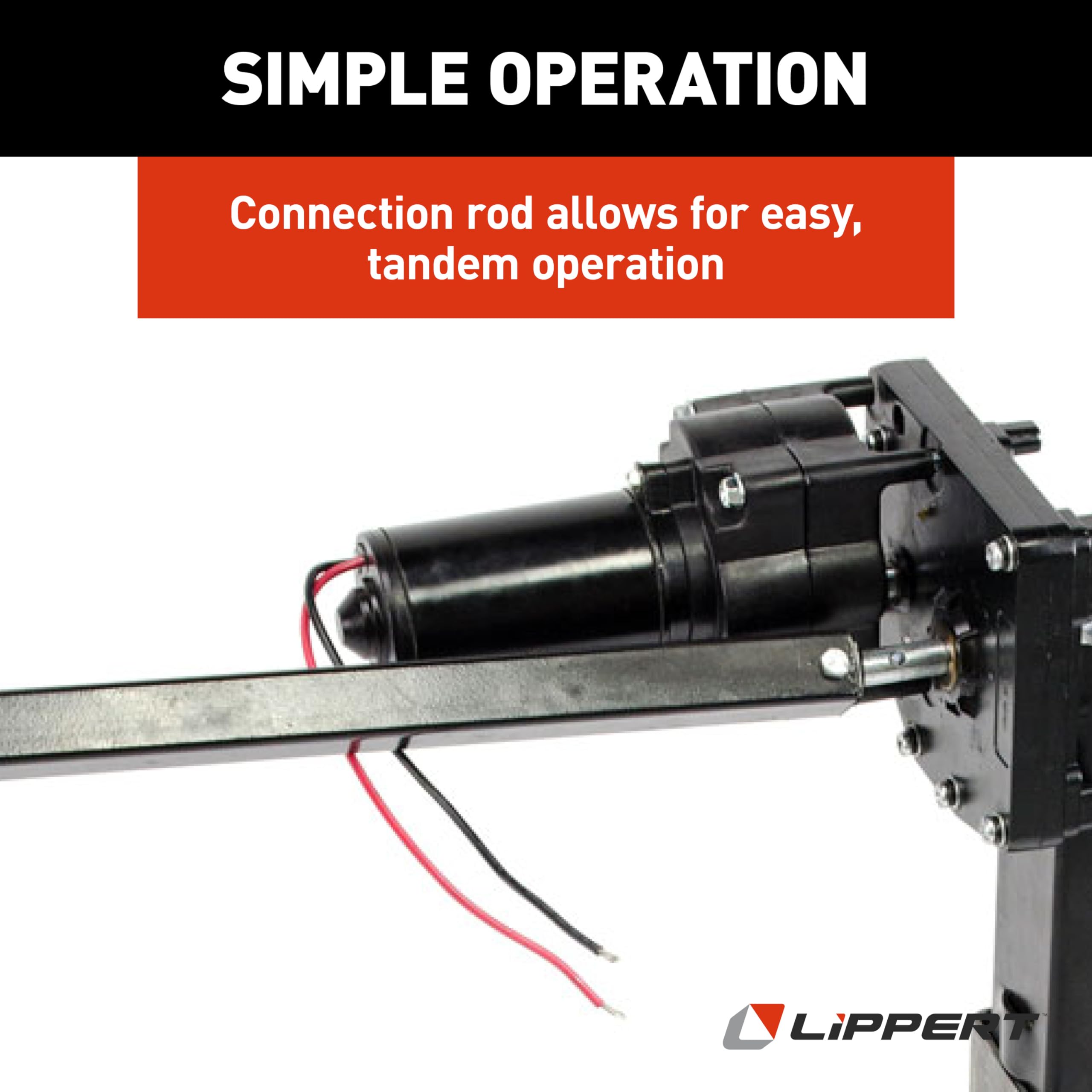 Lippert Universal-Mount Replacement Power 5th Wheel Landing Gear Kit - 6,000-Pound Capacity, 21" Stroke, Includes Legs, Foot Pads, Pins, Gears, Motors, Switch, Mounting Brackets, Crank Handle - 333964