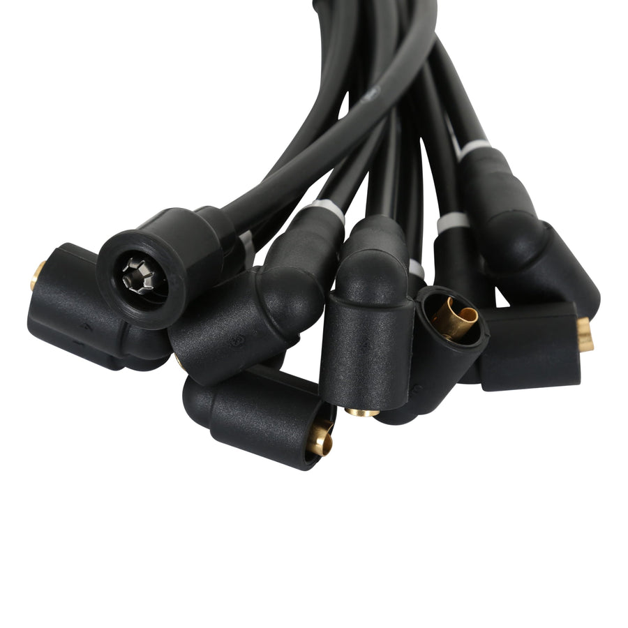 Scott Drake 8mm Black Concours Ignition Wires with Ford Logo for 289/302 Engines, Compatible with 1964-1973 Ford Mustang, Model C5OZ-12259-BK8
