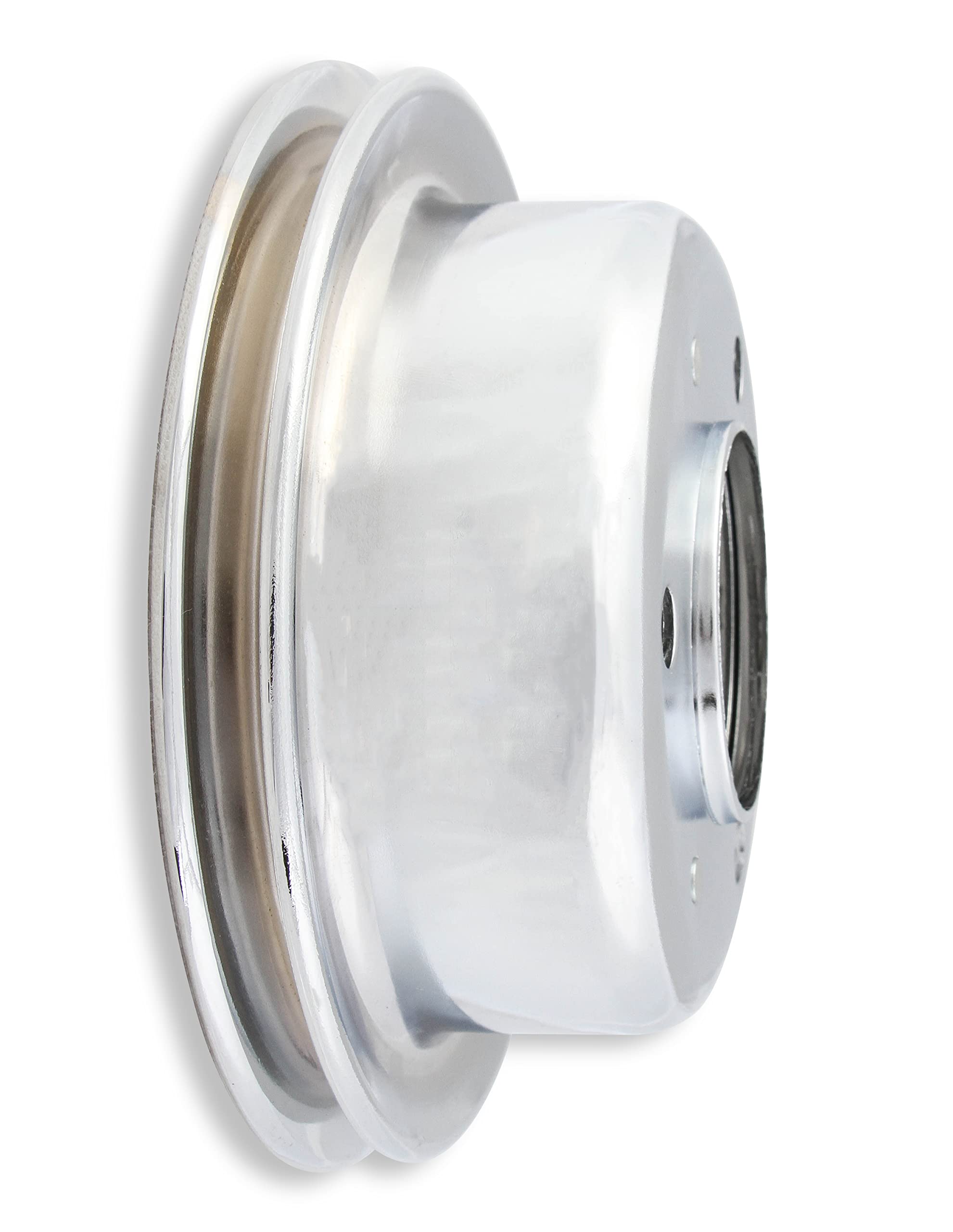 Chrome Mr. Gasket 8827 Crankshaft Pulley - Single Groove