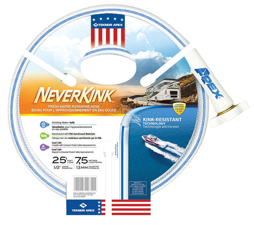 1/2" x 25' Teknor Apex RV/Marine Neverkink Hose 1108899