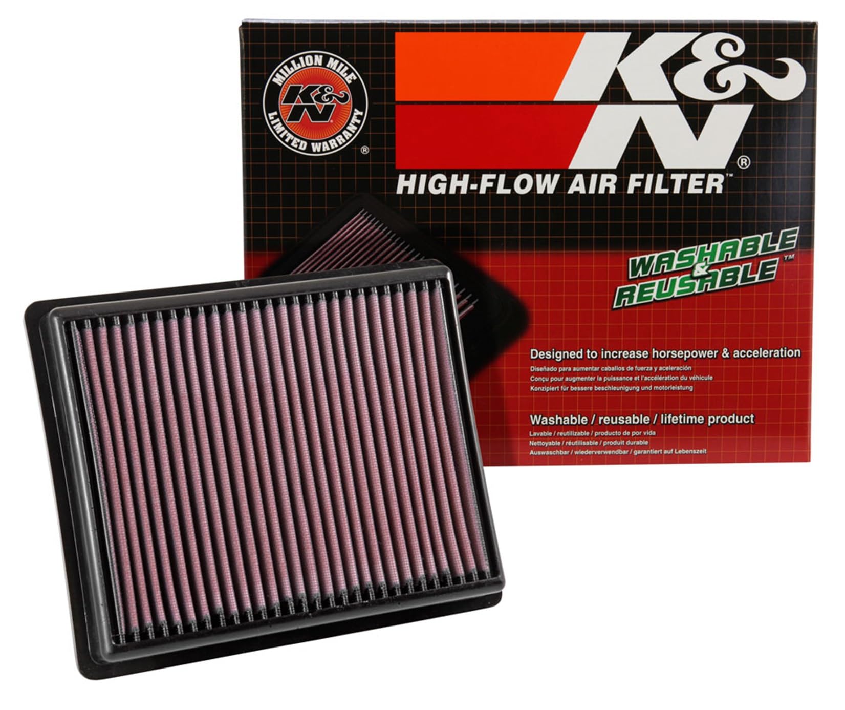 K&N Engine Air Filter: Washable, Increase Power & Towing, Premium, Replacement Air Filter: Compatible with 2014-2019 FIAT/OPEL/RENAULT/NISSAN (Talento II, Vivaro B, Trafic III, NV300), 33-3054