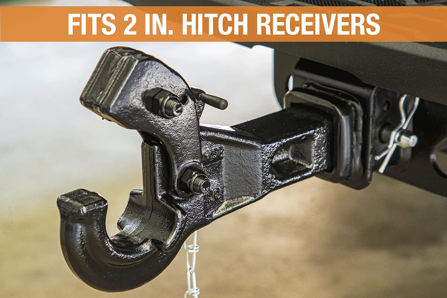 Buyers Products Pintle Hook RM5P Receiver Mount, 5 Ton Capacity, Spring-Loaded Lock Arm, Secure Hold On 2" to 3" Lunette Eyes, Towing Accessories for Trucks & Trailers