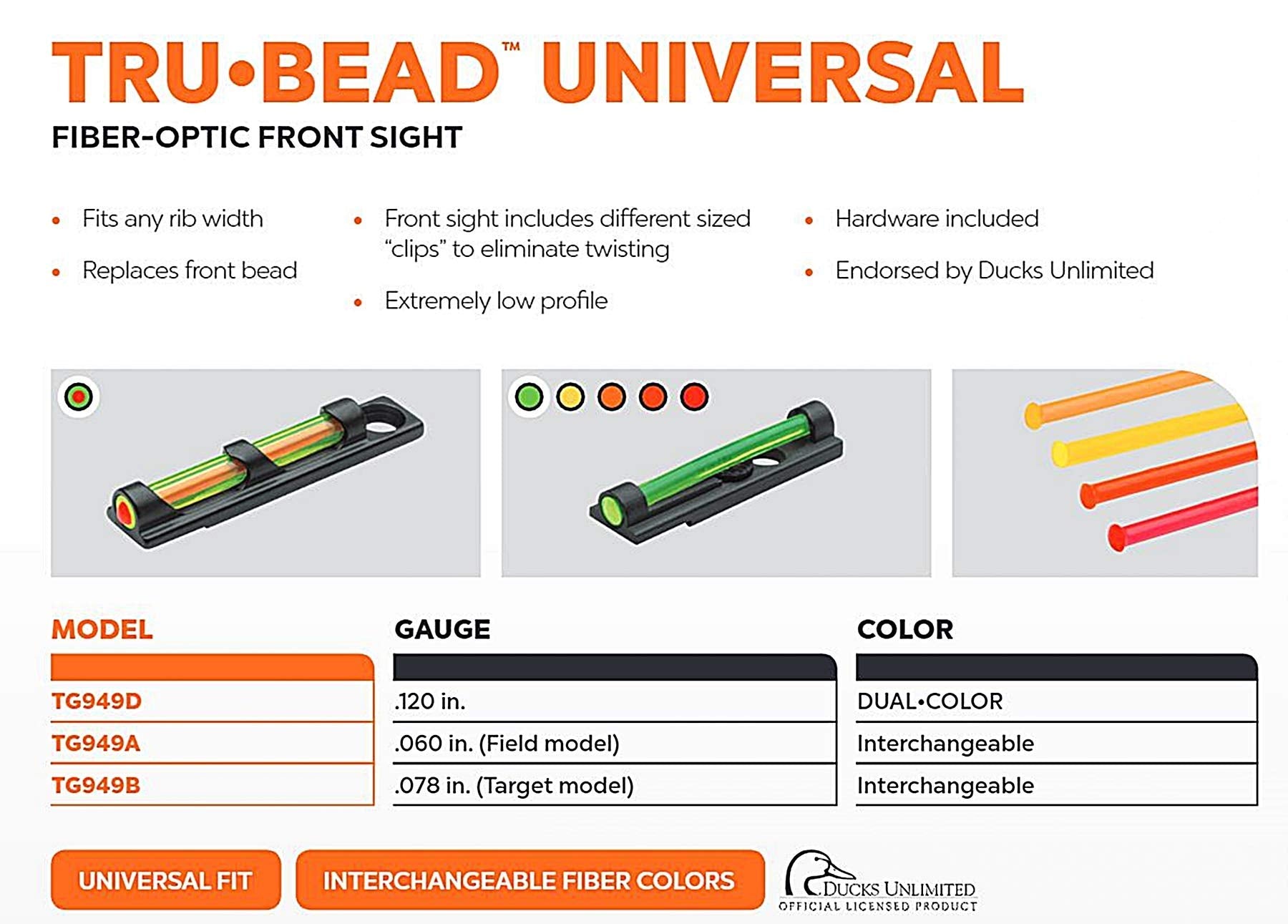 Tru-Bead .060 Field Model Universal Sight TRUGLO Multiple