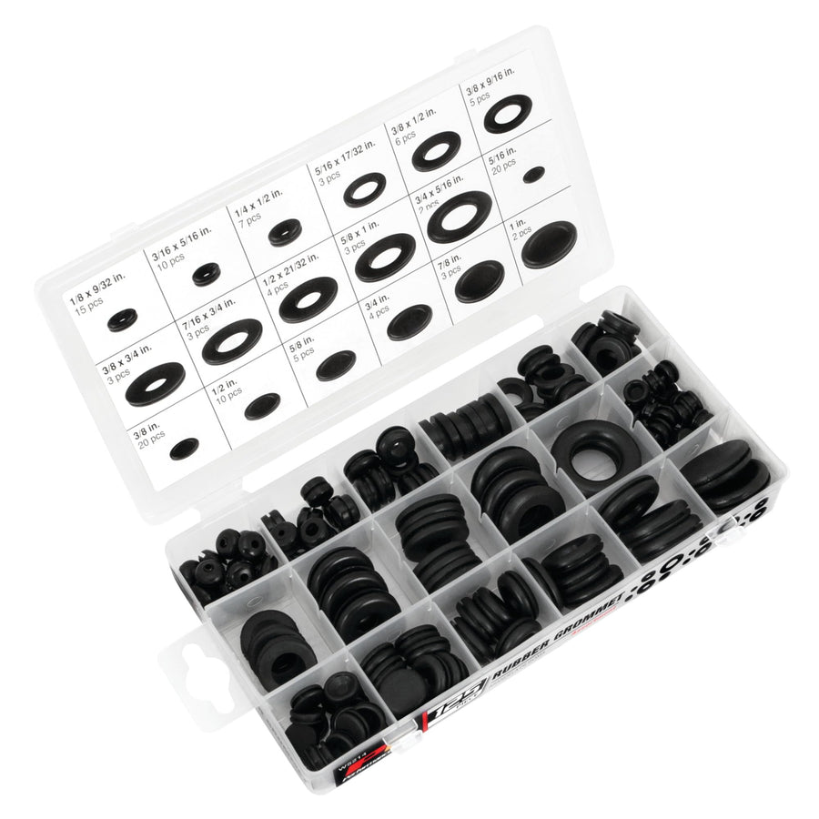 125pc Performance Tool W5214 Rubber Grommet Assortment in Organizer Case for Vehicle Maintenance and Repair in Auto Shops and Garages