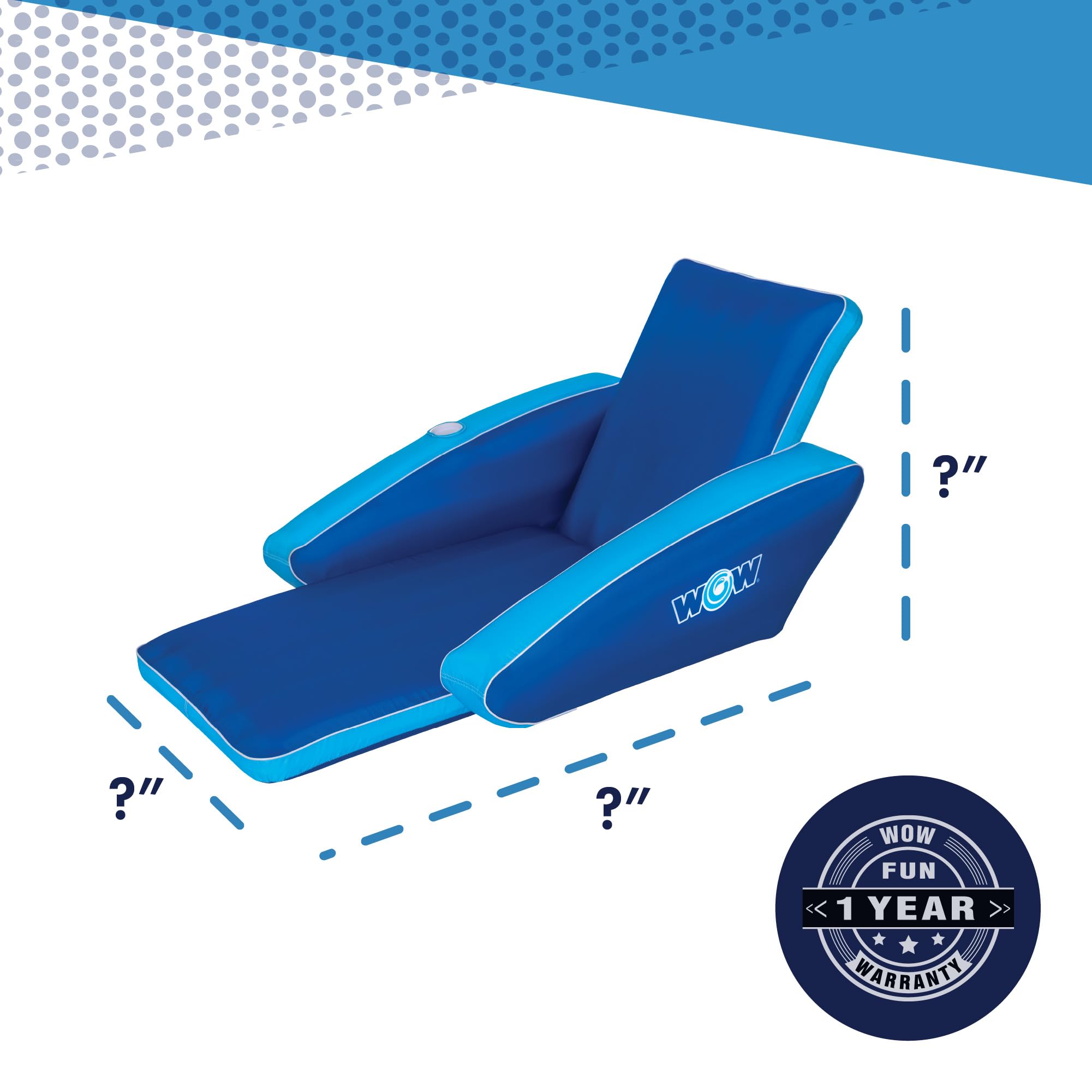 Inflatable Pool Party Lounge - Wow Sports - Single Salon Lounge Chair - Summer Accessory for Kids & Adults