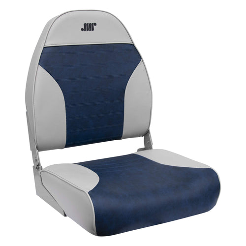 8WD588PLS-660 Wise Standard High Back Boat Seat, Grey/Navy