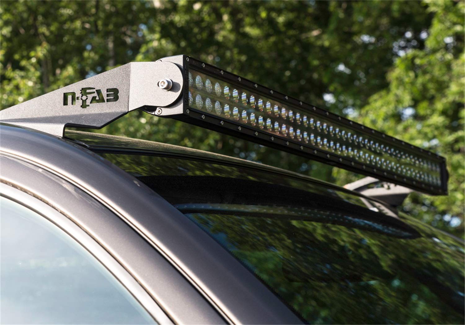 N-Fab Roof Top Light Bar Mount | Textured Black, Direct Fit, For 1 - 50-Series Light Bar (50 1/2in - 51 3/4in) | D0950LR-TX | Fits 2009-2019 Dodge 1500, 2010-2018 RAM 2500 / 3500