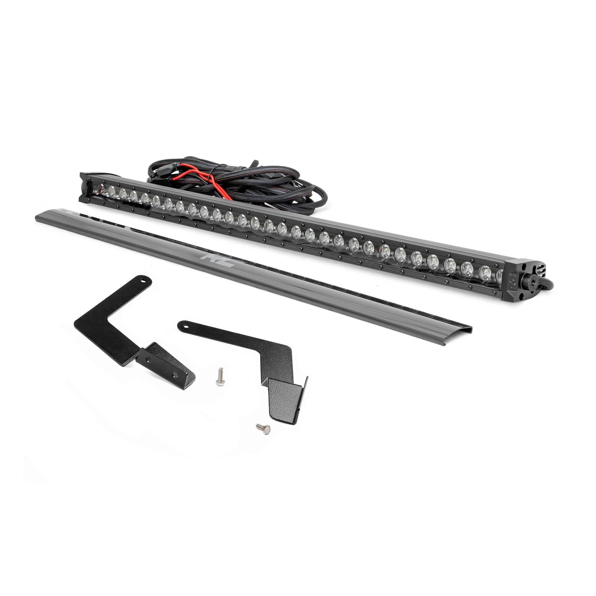 30" Rough Country LED Light Bar Lower Grille Mount Kit for Toyota Tacoma (2016-2023) - White DRL