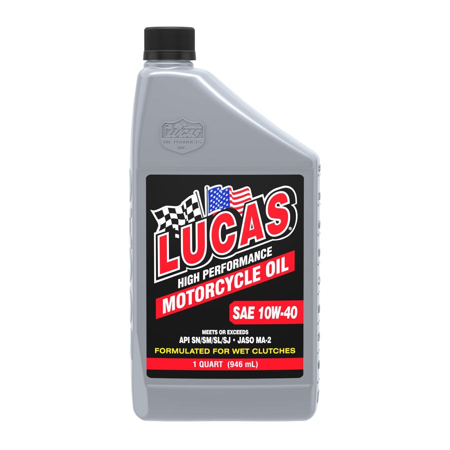 High Performance Lucas Oil SAE 10W-40 Motorcycle Oil - 1 Quart