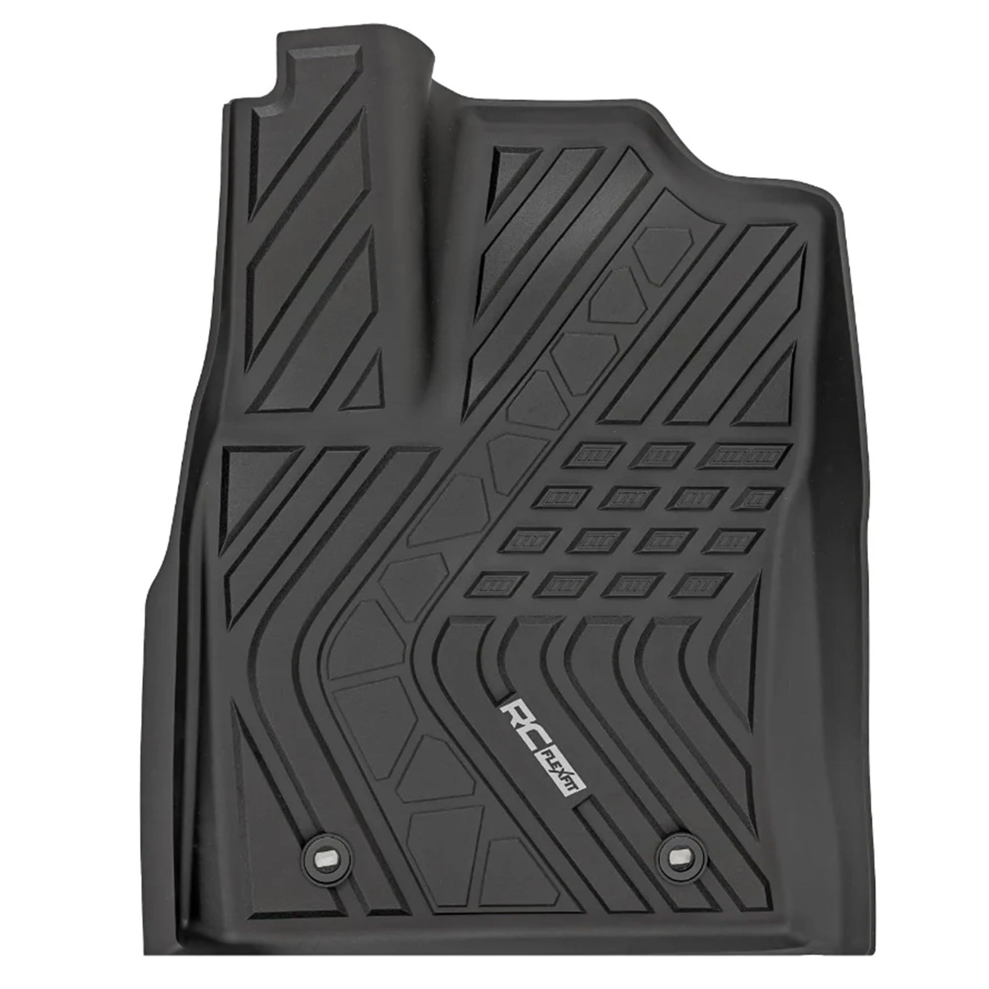 Rough Country Front Flex-Fit Floor Mats for Toyota Tundra (2022–2025) Crew Cab - Custom All-Weather Non-Slip TPE Liners w/Spill Saver Lip